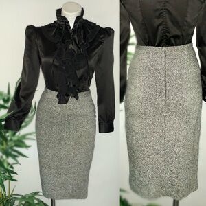 Diane Von Furstenberg Gray Tweed Pencil Skirt